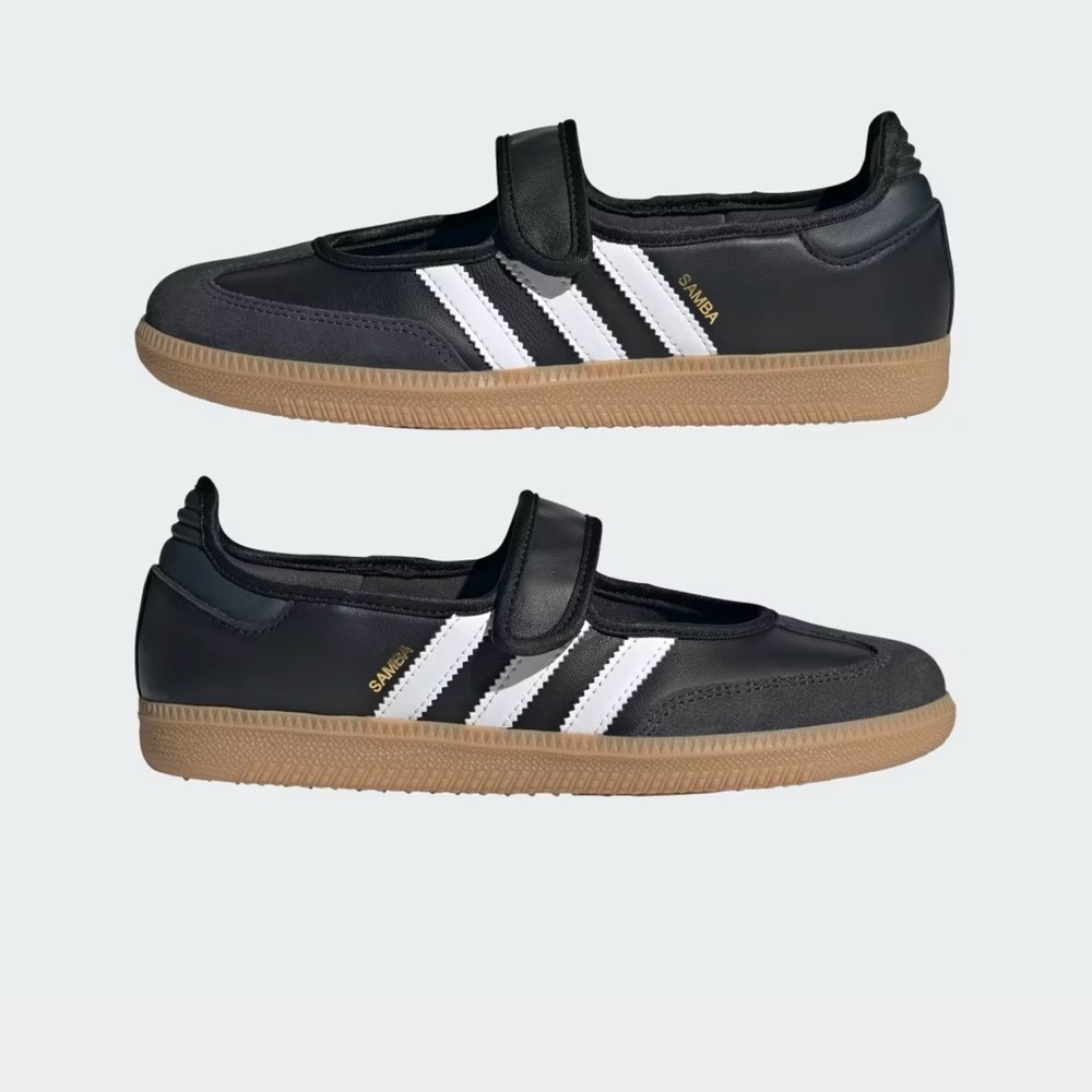 Adidas Black and White Samba Mary Jane with Gum Sole
